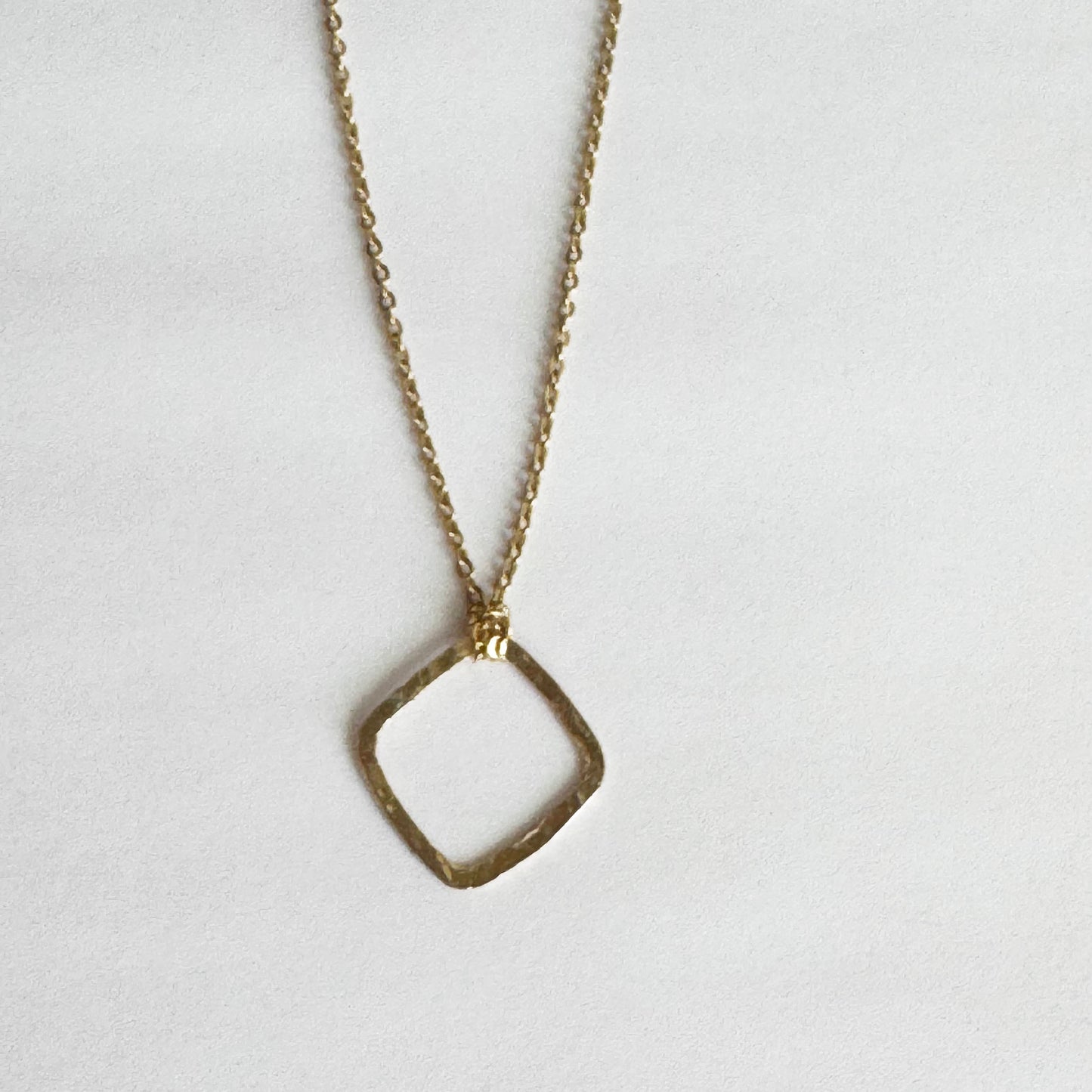 Gold-filled Dainty Organic Square Necklace