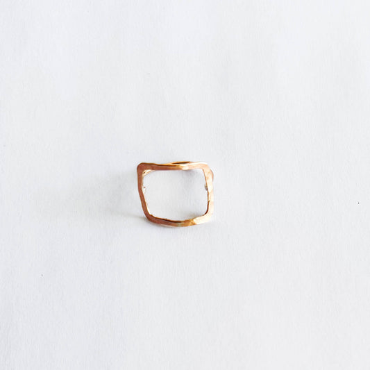 Gold-Filled Geometric Organic Square Ring