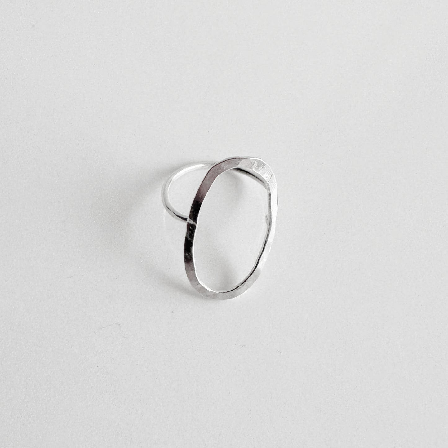 Sterling Silver Geometric Oval Ring