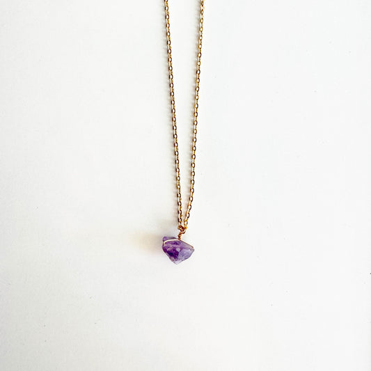 Raw Amethyst Drop Necklace