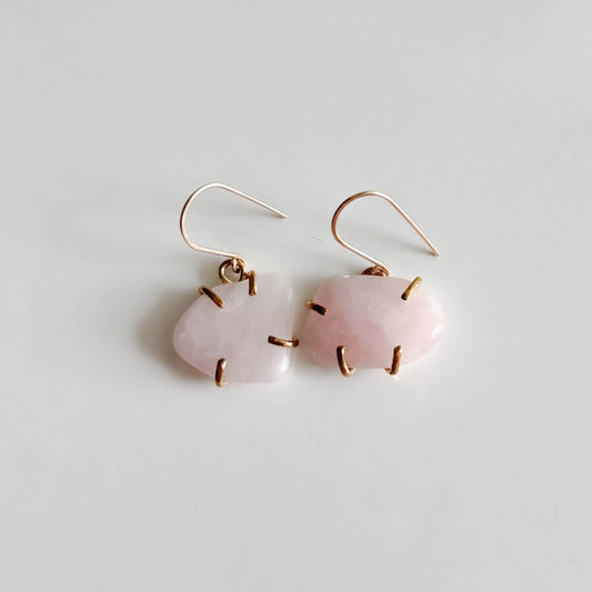 Rose Quartz Amulet Earrings