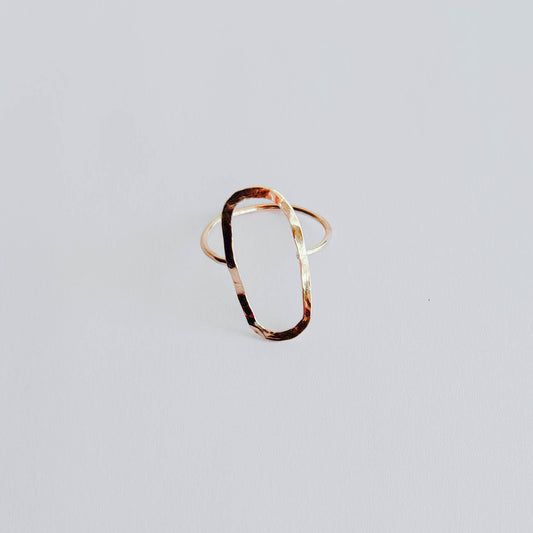 Gold-Filled Geometric Oval Ring