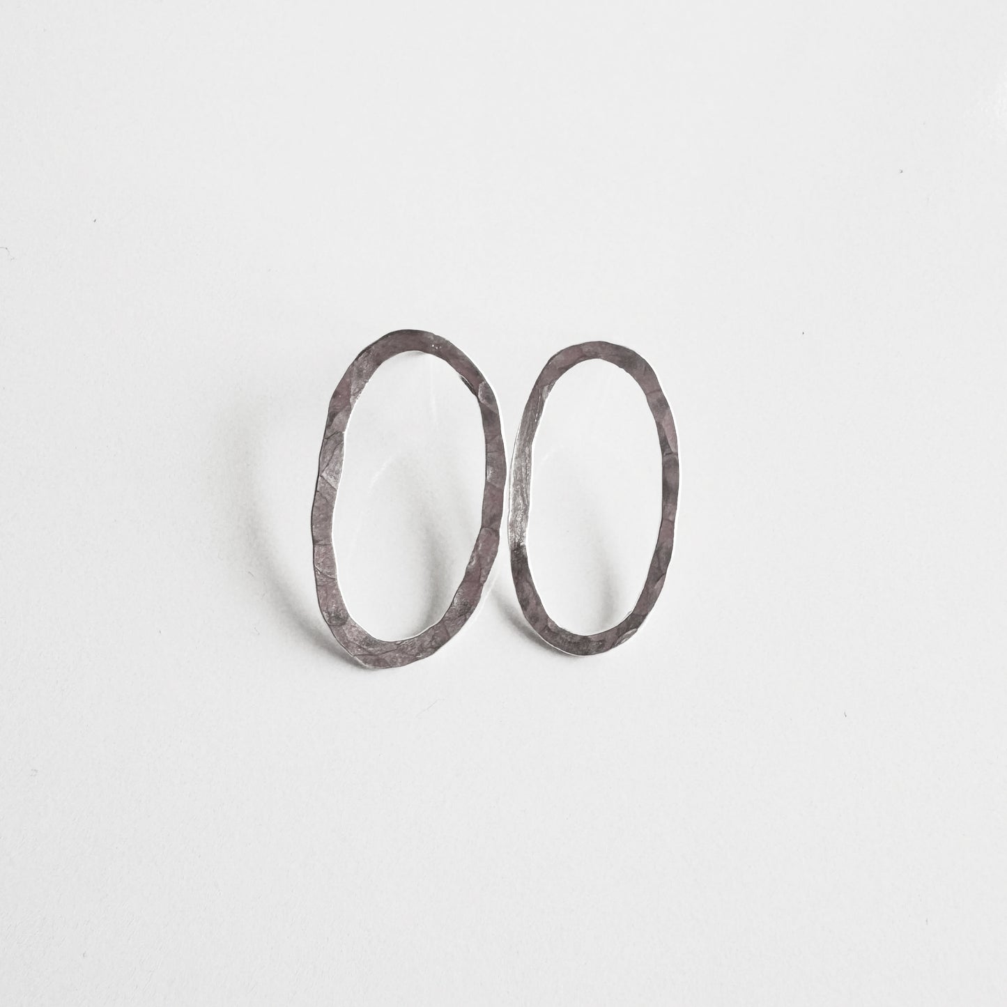 Dainty Sterling Silver Oval Earrings