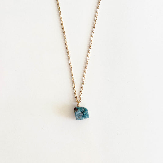 Raw Apatite Drop Necklace